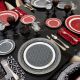 Rosenthal Versace luxury dinnerware in black and red for formal dining