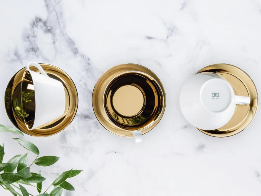 Arzberg collection tric - three cups in white and gold