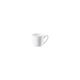 Die konische Espresso-Obertasse aus Bone China der Rosenthal-Kollektion Jade Bone China White, freigestellt vor wei&szlig;em Hintergrund.