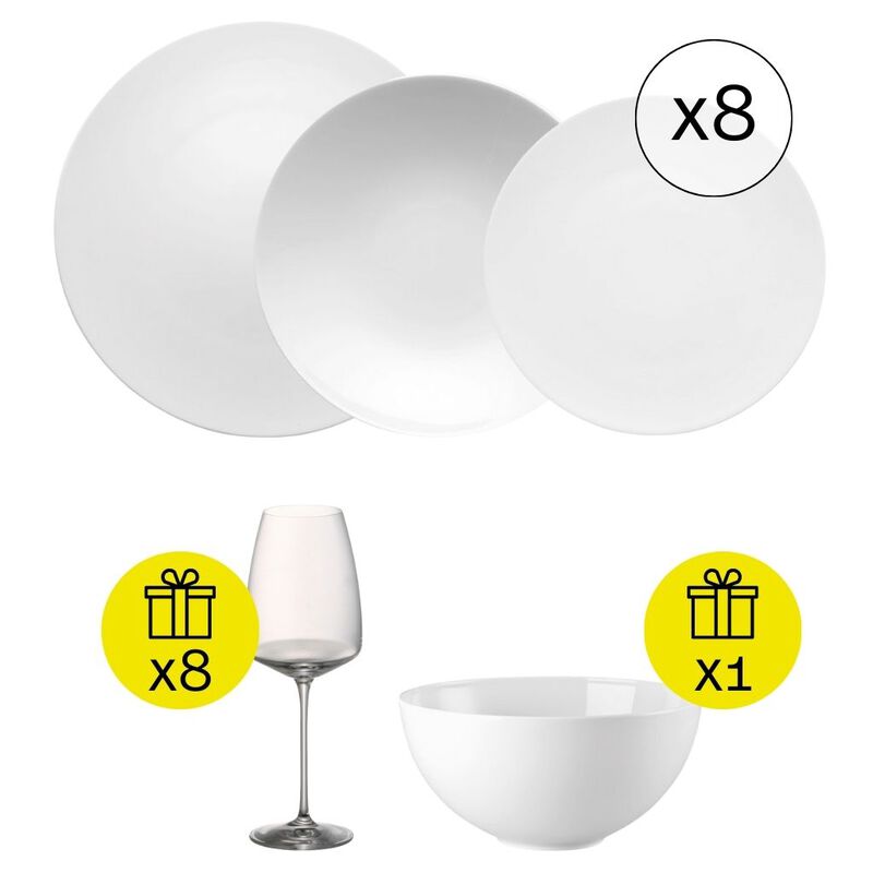 Dinnerware for 8, Iconic 24-piece set with Gift