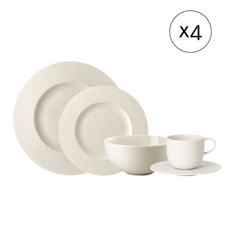 Modernes Fr&uuml;hst&uuml;cks-Set f&uuml;r 4, 20-tlg. Geschirr-Set