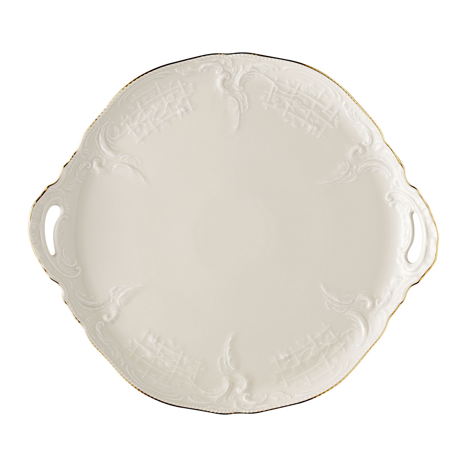 Sanssouci Elfenbein Gold Tortenplatte