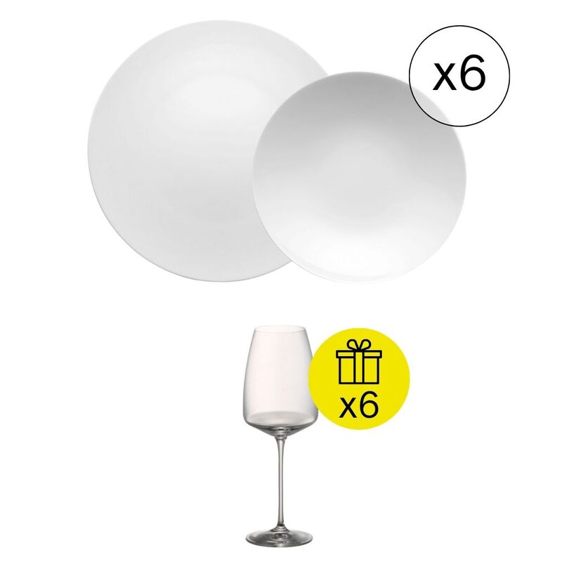 Dinnerware for 6, Iconic 12-piece set with Gift