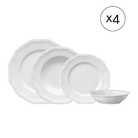 Traditionelles Tafelservice für 4, 16-tlg. Geschirr-Set