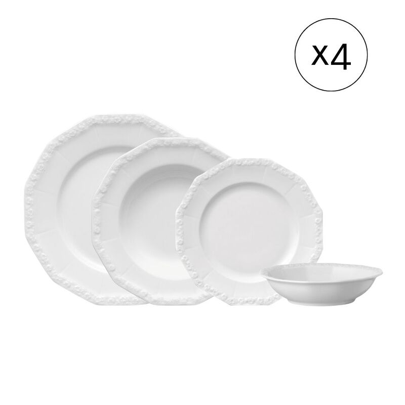 Traditionelles Tafelservice f&uuml;r 4, 16-tlg. Geschirr-Set