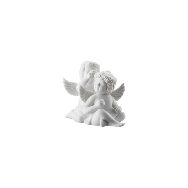 Paire d'anges avec couronne de fleurs image number 0