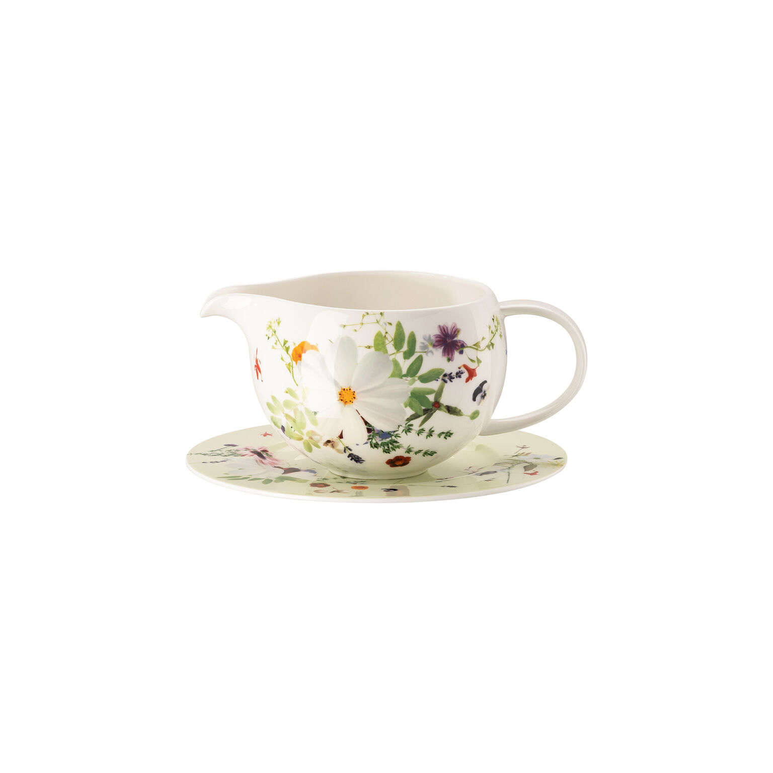 15 cm Porcelain Bone Rosenthal Brillance Fleurs Sauvages Coffee High Cup Saucer Multi-Colour
