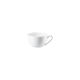 Die Cappuccino-Obertasse aus der Rosenthal-Kollektion Jade Bone China White, freigestellt vor wei&szlig;em Hintergrund.