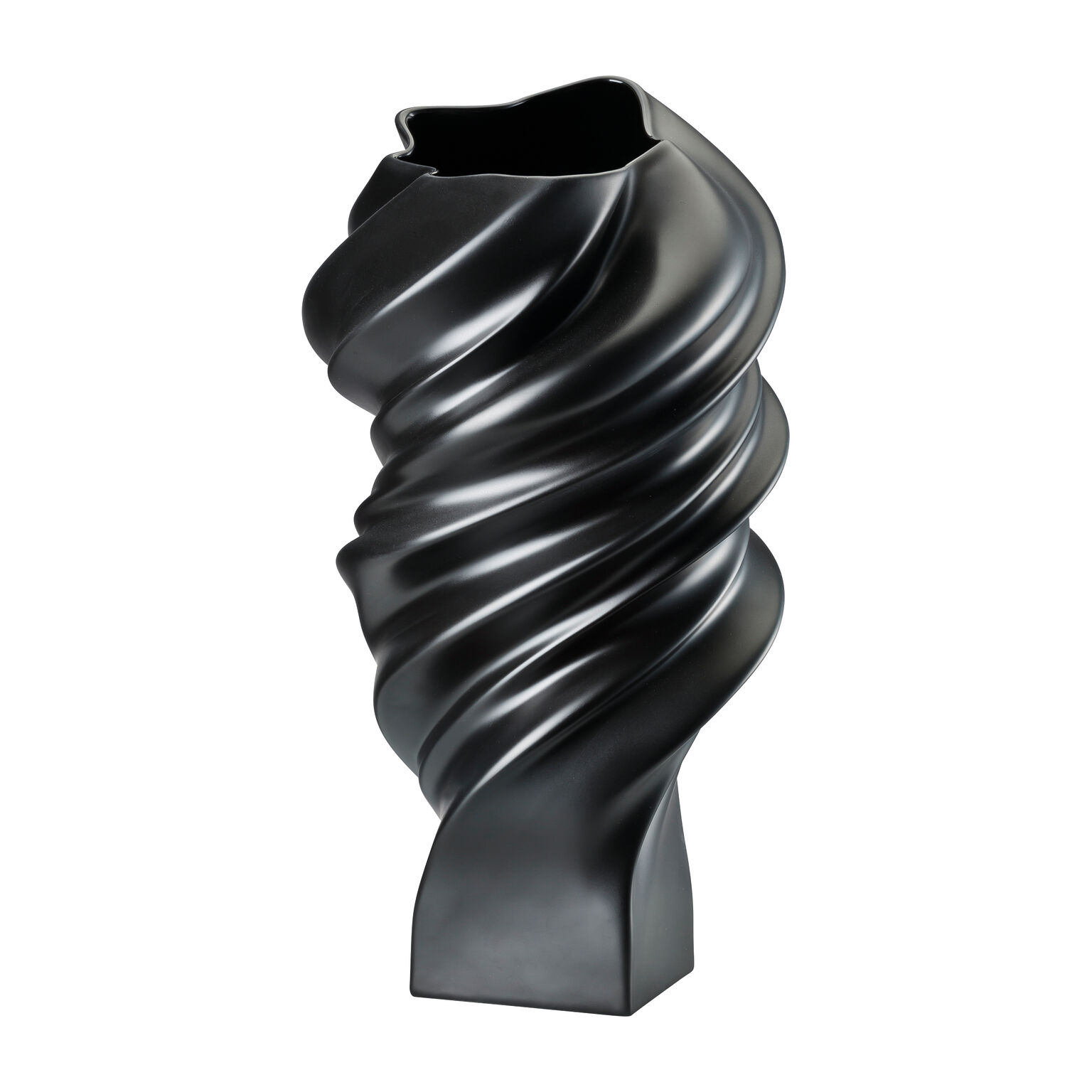 Squall Schwarz matt Vase 32 cm