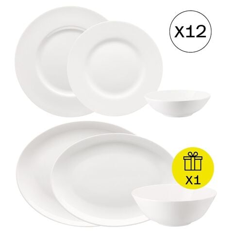 Dinnerware for 12, Classic 36-piece set with Gift