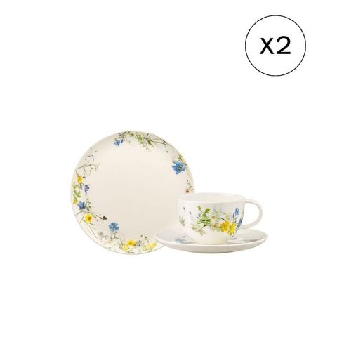 Traditionelles Frühstücks-Set für 2, 6-tlg. Geschirr-Set