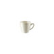 Die konische Kaffee-Obertasse aus Porzellan der Serie Mesh Colours Cream, freigestellt vor wei&szlig;em Hintergrund.