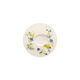 Die Tee-/Cappuccino-Untertasse der Serie Brillance Bone China Fleurs des Alpes, fotografiert von oben, mit 16,20 cm Durchmesser.