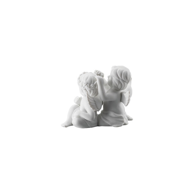 Paire d'anges avec couronne de fleurs image number 1
