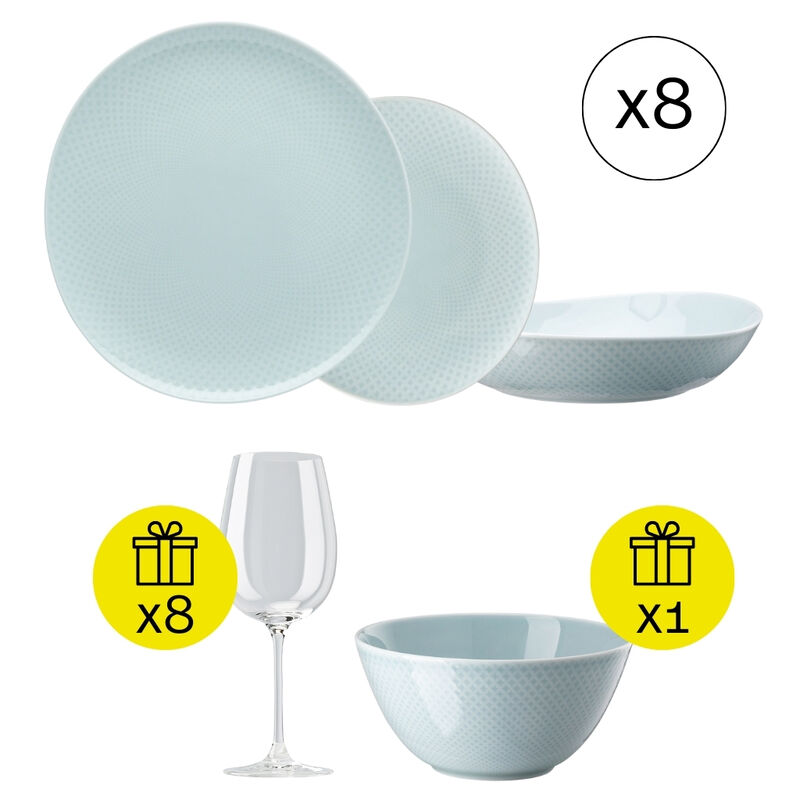 Dinnerware for 8, Casual 24-piece set with Gift