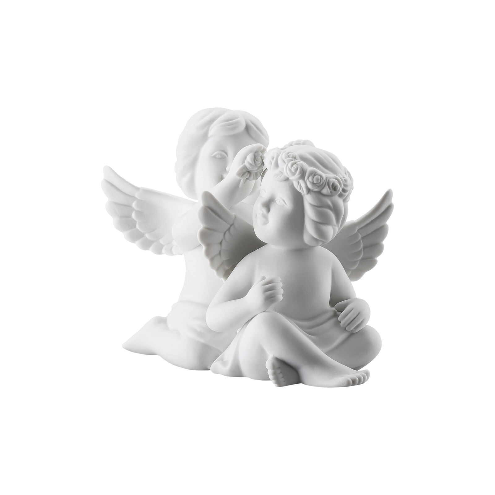 Paire d'anges avec couronne de fleurs image number null
