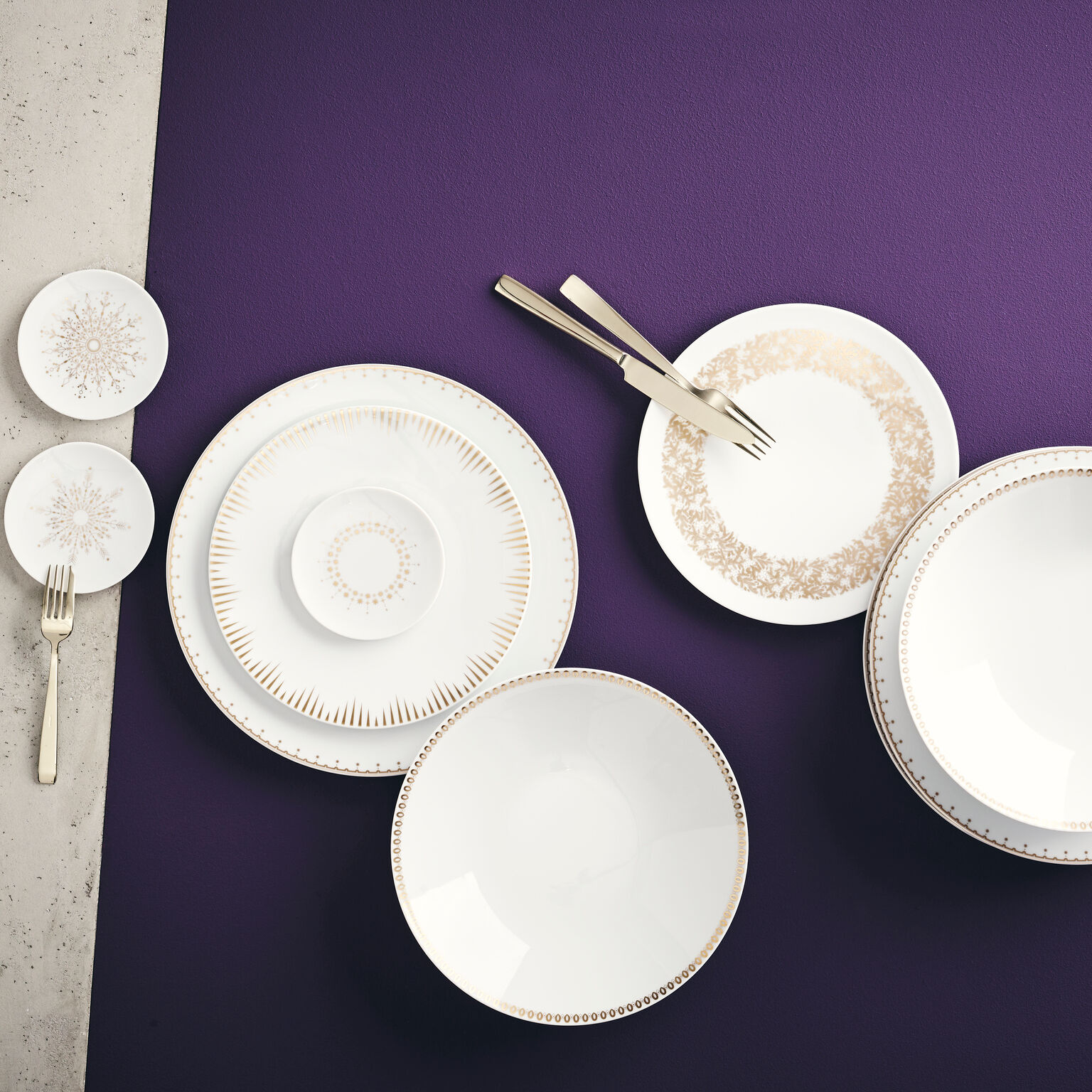 Rosenthal TAC Gropius Platin Frühstücksteller – 22 Cm, Edles Porzellan Mit Platinakzent – Spülmaschinenfest