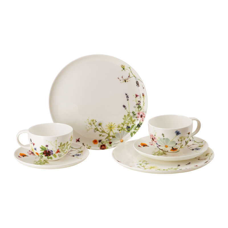 Set 6 pcs. avec paires tasse combi et assiettes sans aile