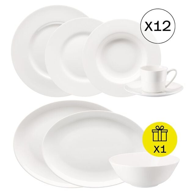 Klassisches Frühstücks-Set für 12, 60-tlg. Geschirr-Set mit Geschenk image number 0