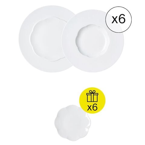 Service de table premium pour 6, set de 12 pcs. avec cadeau