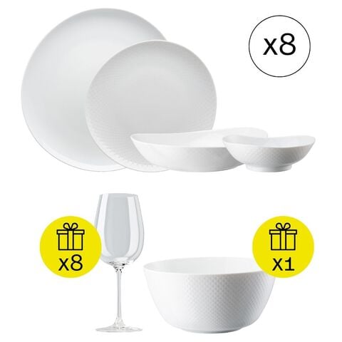 Service de table moderne pour 8, set de 32 pcs. avec cadeau