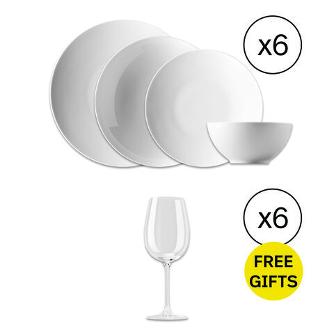 Dinnerware Set for 6 People 24 Pieces with Free Gifts