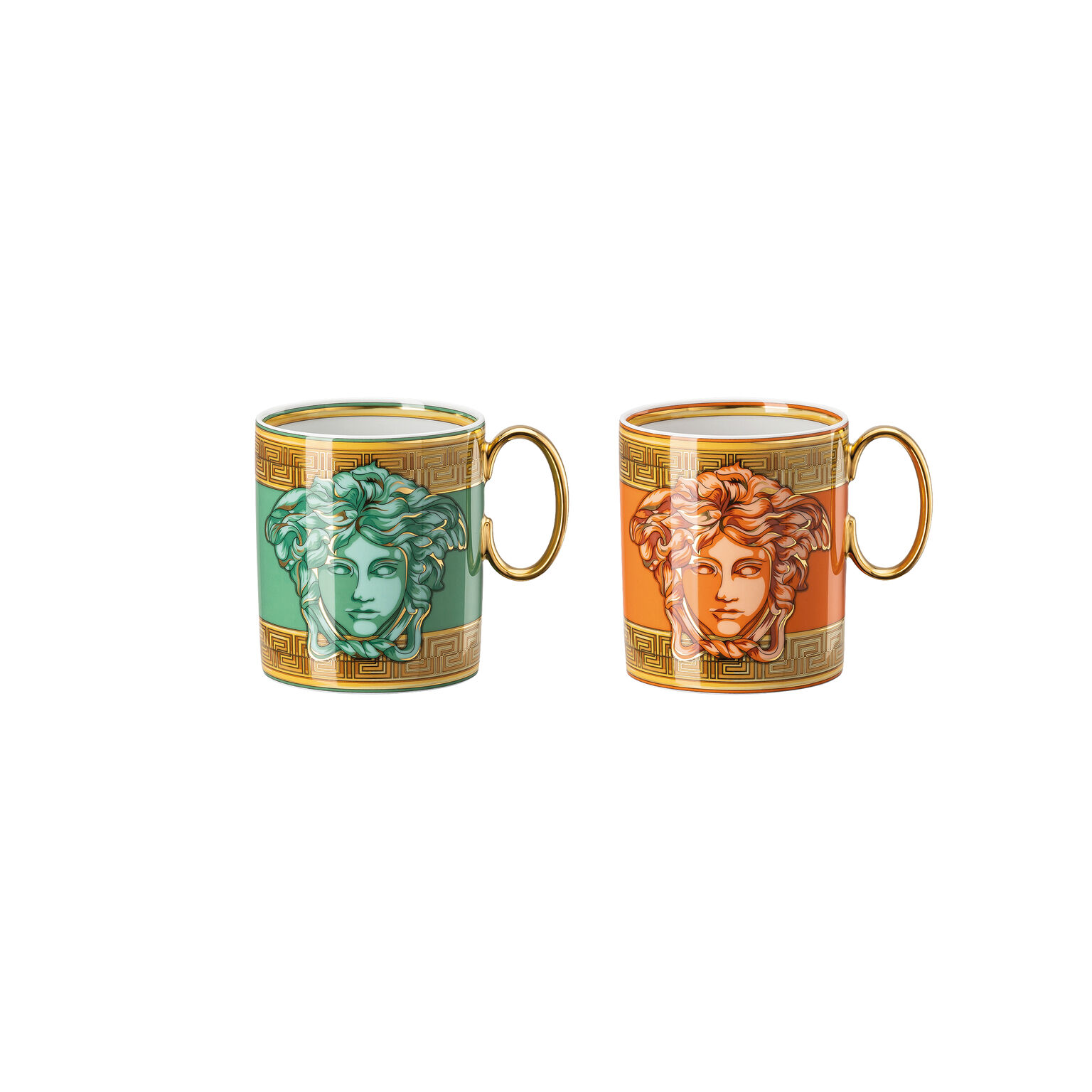Porcelain Mug Sets Green/Orange CoinSet 2 Becher mit Henkel