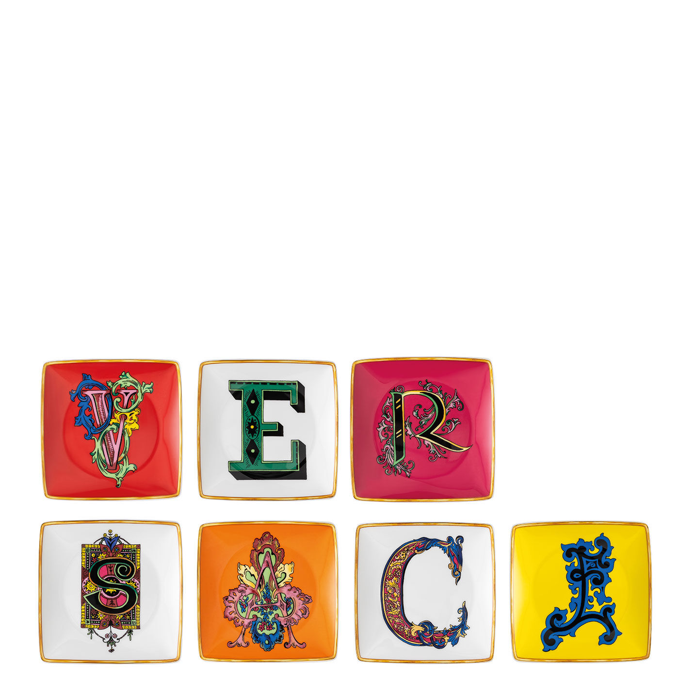Versace Alphabet Holiday AlphabetSet 7 Schälchen quadr. 12 cm flach