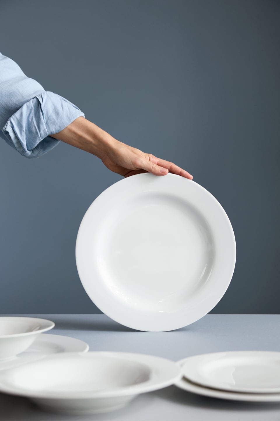 Moon plate held by a hand