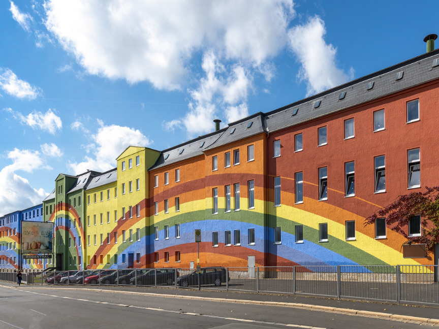 Hundertwasser facade of the Rosenthal Headquaters